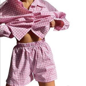 Pink gingham 2 piece set